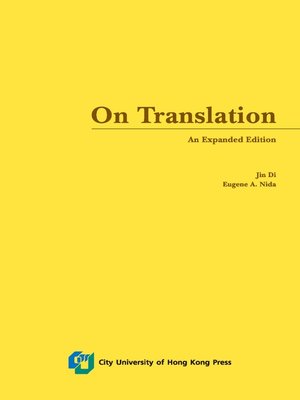 cover image of On Translation-An Expanded Edition